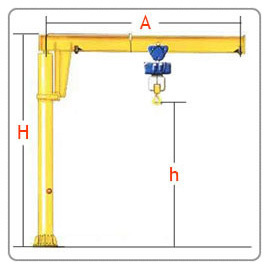 Free Standing Jib Crane With Slewing Cantilever Arm / Limit Switch Available