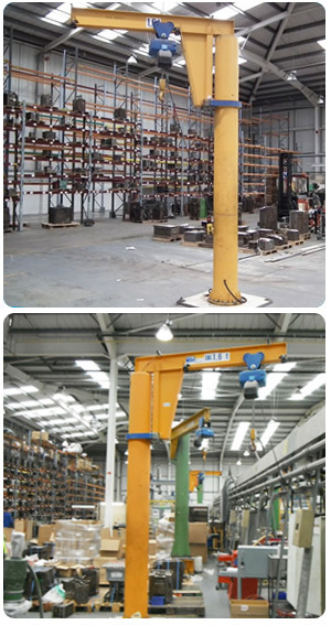 Free Standing Jib Crane With Slewing Cantilever Arm / Limit Switch Available