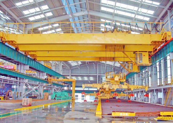Heavy Duty Double Girder Overhead Crane , Electromagnetic Overhead Crane Compact