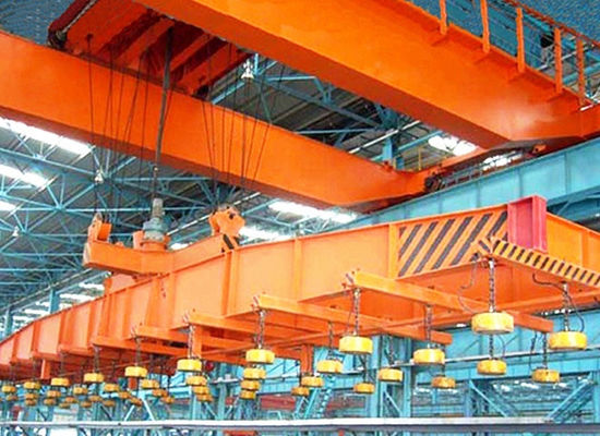 Revolving Electromagnet Double Girder Bridge Crane With  Slewing Carrier Beam