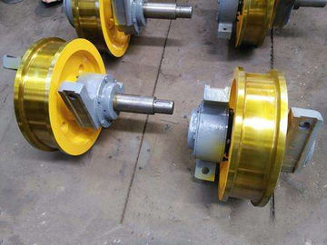 Customized Crane Trolley Wheels , Double Flange Steel Cast Crane Rail Wheels