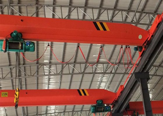 Span 15m Workstation Bridge Crane With Rail Systerm Bus Bar