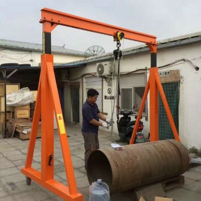 10T Electric Running Portable Aluminum Gantry Crane Turned With Chain Hoist