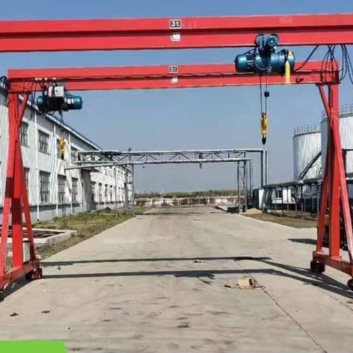 10T Electric Running Portable Aluminum Gantry Crane Turned With Chain Hoist
