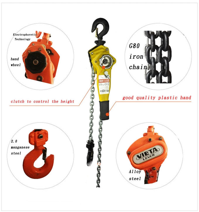Elastic Clutch Lifting 1.5T 3m Lever Block Chain Hoist